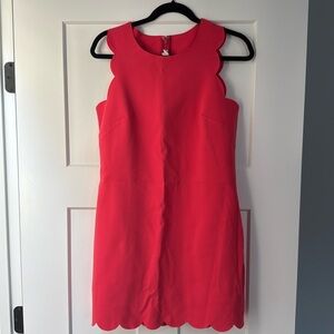 J crew sheath dress with scalloped details